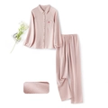 Pigiama rosa in cotone a pied-de-poule con ricamo a cuore e maniche lunghe - M / Rosa