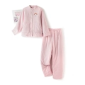 Pyjama matelassé trois couches en coton pour femme avec motif à carreaux rose et blanc - M / Carreaux Rose