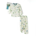 Pyjama enfant en coton à manches longues avec imprimé dinosaure mignon couleur beige - 120cm / Style Dinosaure Beige Col Rond Manches Longues (LZ2871)