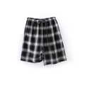 Classic black and white checkered cotton pajama shorts with adjustable drawstring waist - Men's Black & White Plaid Shorts