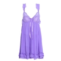 Nuisette ample en maille dentelle violette avec nœud et ourlet à volants - M / Lotus bleu