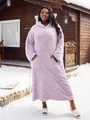 Détail du polaire violet clair avec motif gaufré en losange et capuche pour vêtements de nuit - 1XL / Violet Clair