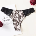 Perizoma sexy zebrato con pizzo nero e dettagli elastici per un look seducente - M / Motivo Zebra (NK5065)