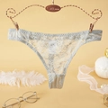 String en dentelle florale gris-bleu clair avec bordure en satin sur un cintre doré - Nk5073-vert Clair / M