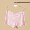 Shorty élégant en dentelle rose avec résille florale et bords festonnés pour femme - Taille unique / Rose (NK873)