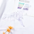 White lace thong with 3D butterfly appliqué and rhinestones in elegant flat lay - One Size / NK1250 Style (NK1250-白色) / White