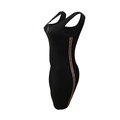 Vestido mini ajustado negro para mujer con rayas laterales y cuello con cremallera - S / Negro