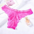 String sexy en dentelle rose rouge pour femmes avec ceinture élastique sexy goddess - Style Dentelle à Lettres (NK1973) / Rose rouge
