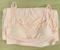 Conjunto de estar por casa rosa en modal con borde de encaje y relleno en el pecho - M / Rosa