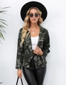 Detail of double-breasted camouflage blazer with notched lapels and metallic buttons - S / Camouflage (101738)