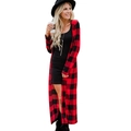 Women's long-sleeve buffalo plaid cardigan in classic red and black checkered pattern - S / Black & Red Plaid