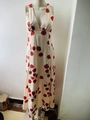 Sleeveless high waist maxi dress featuring red tomato prints on a cream fabric base - Red Tomato