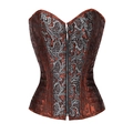 Corsetto vintage bronzo con dettagli in pizzo argento e chiusura con zip in metallo - S / caffè