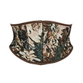 Vintage floral corset belt with jacquard fabric and triple metal buckle closure - 3XL / Brown