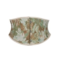 Vintage floral corset belt with jacquard fabric and three metal hooks in green tones - XS / Tops / Green (796)