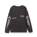 Felpa oversize grigio scuro con stampe di stelle bianche e testo Dua Lipa - S / grigio scuro