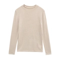Damen Strickpullover mit Rundhalsausschnitt in Beige mit feiner Strickstruktur - XS / Gebrochenes Weiß