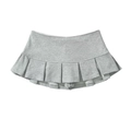 Détails de la jupe de tennis plissée grise à taille haute et texture fine - XS / Gris