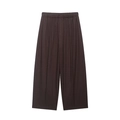Women's casual wide-leg trousers in dark brown coffee color with elastic waist - XS / Coffee Pants