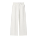 Minimalistische high-waisted jeans met wijde pijpen in wit met steekzakken - XS / Wit