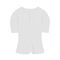 Elegante weiße Kurzarm-V-Ausschnitt-Bluse mit tailliertem Schnitt und Plissee-Saum - XS / Weiß