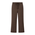 Pantaloni larghi da donna marrone scuro con coulisse in vita e vestibilità comoda - S / Marrone