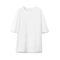 Minimalistisches weißes Rundhals-T-Shirt aus Baumwolle mit überschnittenen Schultern - Weißes Oberteil