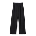 Klassische schwarze Freizeithose mit geradem Bein und elastischem Bund aus weicher Baumwolle - Schwarze Hose