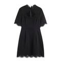 Abito corto attillato nero con pizzo e scollatura a cuore a maniche corte - Taglia S / Top E Pantaloni / Nero