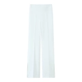 Schicke weiße Hose mit hoher Taille, Schlitz am Saum und Bügelfalte mit elegantem Fall - XS / Weiß