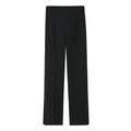 Hoch taillierte schwarze Hose mit Schlitzsaum und elegantem Fall im geraden Schnitt - XS / Schwarz