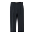 Pantaloni dritti a vita alta da donna con cintura sottile e piega centrale elegante - XS / Nero