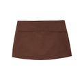 Minimalistischer dunkelbrauner Mini-Skort in Slim Fit mit seitlichem Reißverschluss - XS / Braun