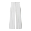 Elegante witte broek met wijde pijpen, hoge taille en professionele vouw voorop - XS / Pants / Wit