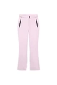 Women's light pink ski trousers with high waist and black waterproof zipper pockets - S / Bottoms / Pink