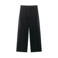 Pantalon noir taille haute à jambes larges avec bandes latérales à franges pour femmes - XS / Noir