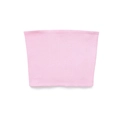 Chic pink ribbed knit bandeau crop top for women in a minimalist strapless design - S / Pink