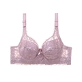 Pale purple lace plus size bra with adjustable straps and silk bow detail - 34/75B / Dusty Pink