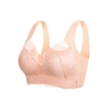 Sujetador de encaje de talla grande en naranja pálido con bordado floral y tirantes anchos - 38/85C / Color Piel