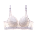 Reggiseno bianco in pizzo floreale taglie forti con coppe sottili e spalline regolabili - 34/75B / Bianco