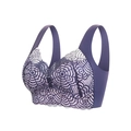 Sujetador de encaje violeta talla grande con tirantes anchos y diseño floral - 38/85C / Azul