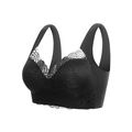 Sujetador de encaje negro de talla grande sin aros con tirantes anchos y suaves - 38/85C / Negro