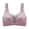 Lace full coverage wireless bra in lavender with wide side wings for support - 34/75B / Dusty Pink