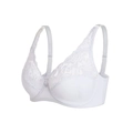 Sujetador blanco talla grande con encaje floral, aros y detalle de lazo central - 34/75C / Blanco