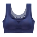 Sujetador deportivo sin costuras talla grande azul oscuro con encaje en espalda - M / Azul Real