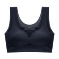 Sujetador deportivo negro sin costuras talla grande con tirantes anchos - M / Negro