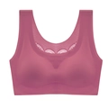 Sujetador deportivo sin costuras rosa viejo, talla grande con encaje en espalda - M / Rojo Anaranjado
