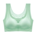 Reggiseno sportivo taglie forti senza cuciture verde menta con dettagli in pizzo fine - M / Verde Erba