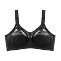 Sujetador negro de encaje con copa completa, diseño floral y tirantes anchos cómodos - 36/80C / Negro