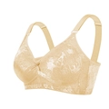 Bügelloser Spitzen-BH in Beige mit floralem Muster und breiten verstellbaren Trägern - Hautfarben